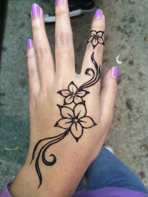 henna tattoo hand klein