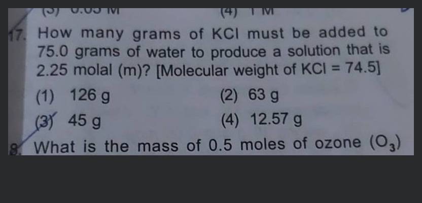 how many grams of kcl must be added