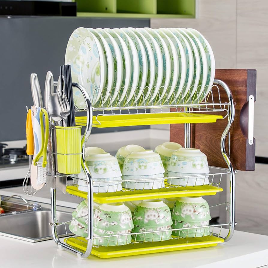 3 tier dish drainer rack