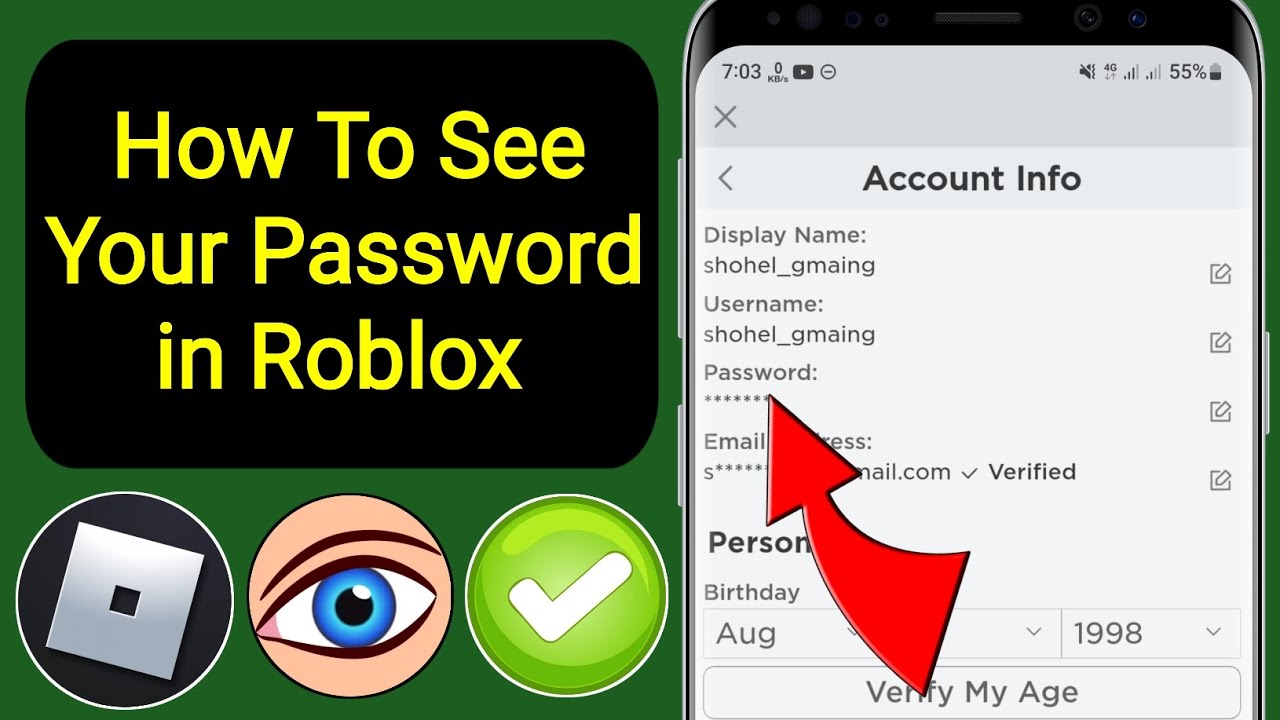 how to find your password for roblox