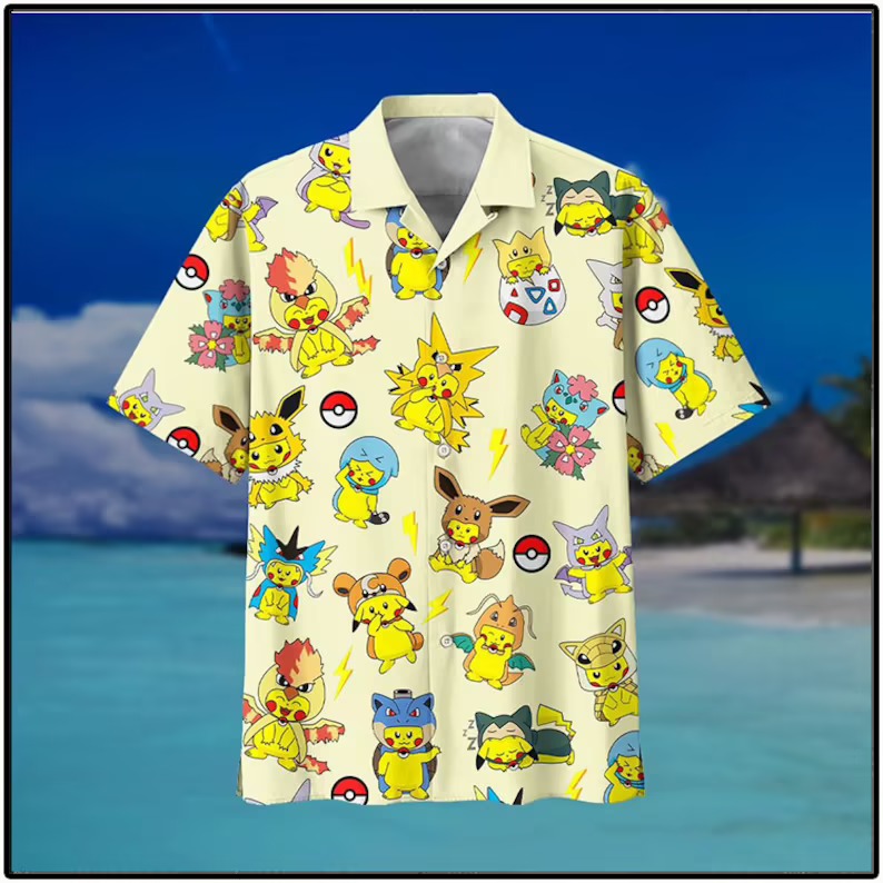 pikachu hawaiian shirt