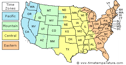 south dakota time zone