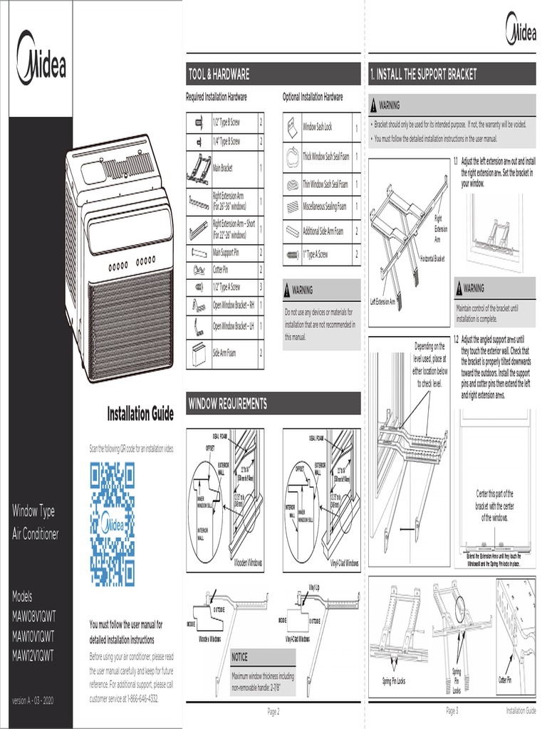 midea air conditioner installation manual