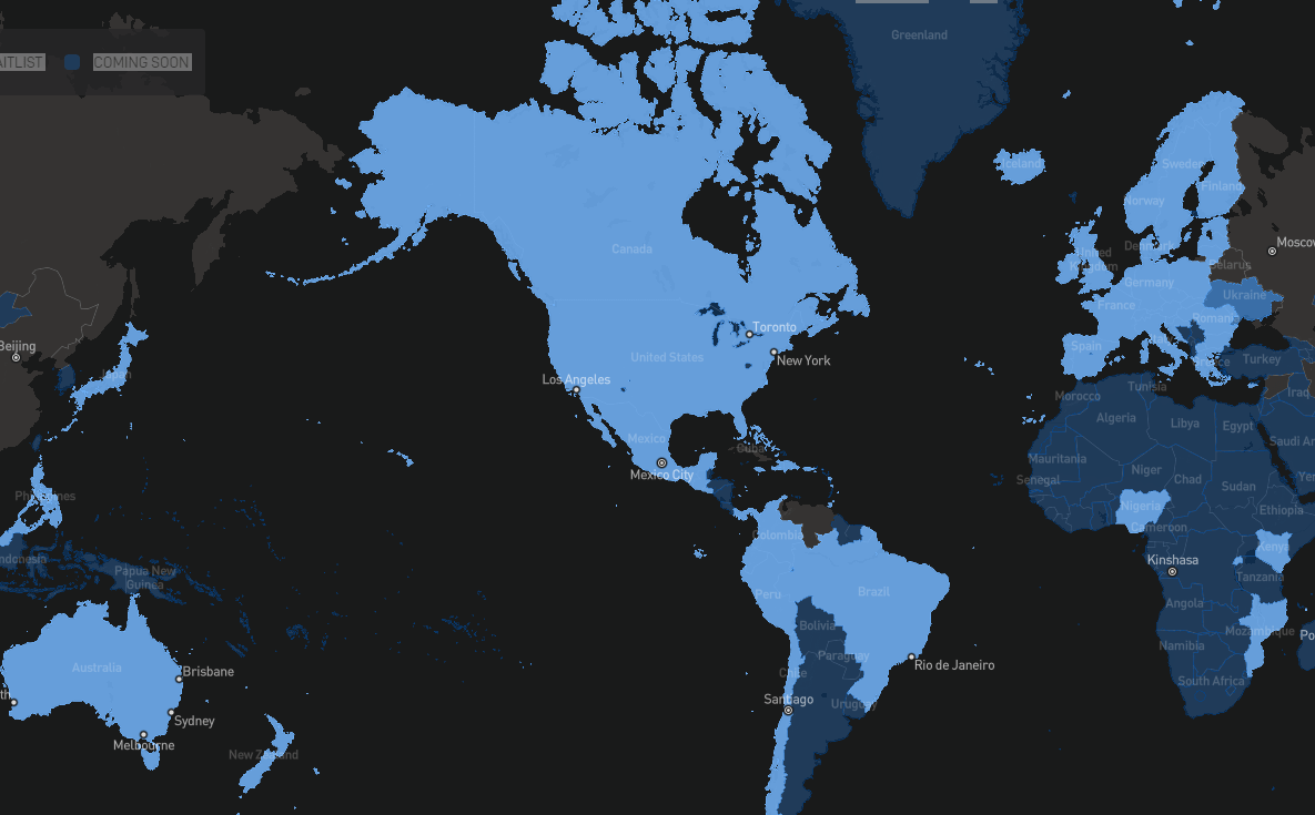 mapa starlink