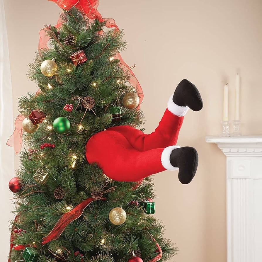 christmas tree santa legs