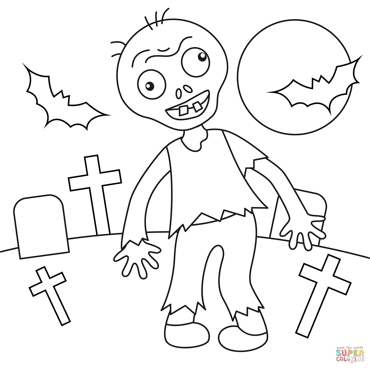 dibujo zombie para colorear