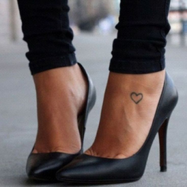 heart tattoo foot