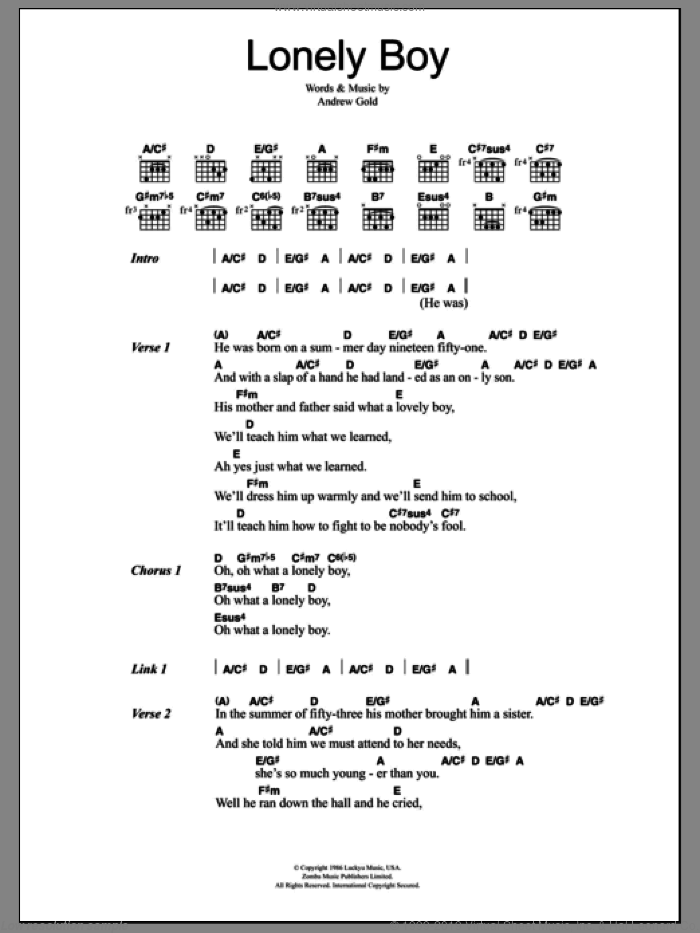 lonely chords