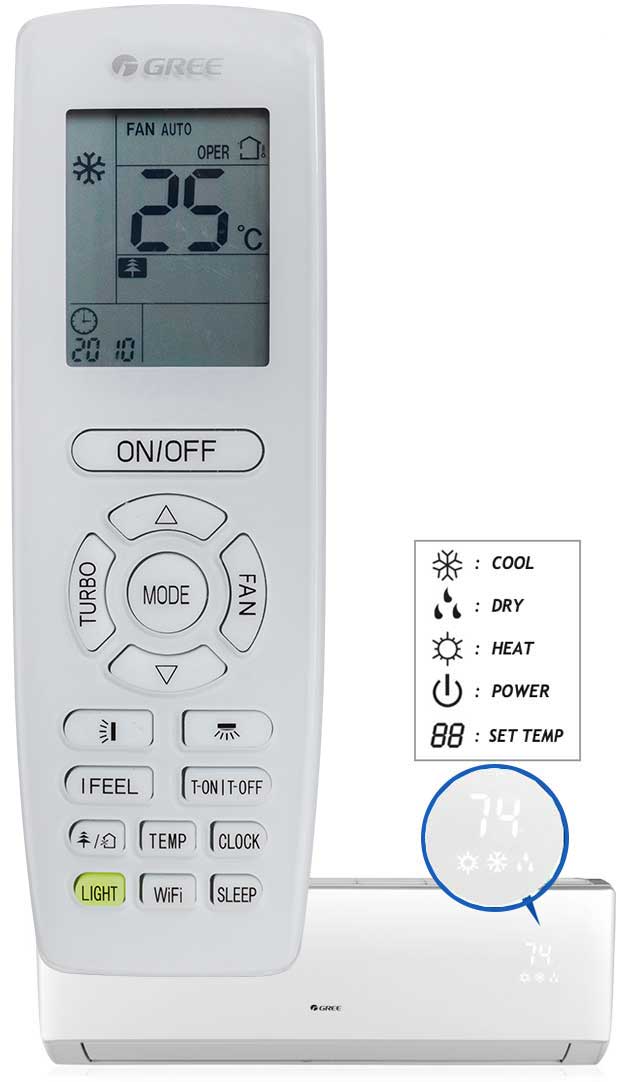 gree heat mode symbol