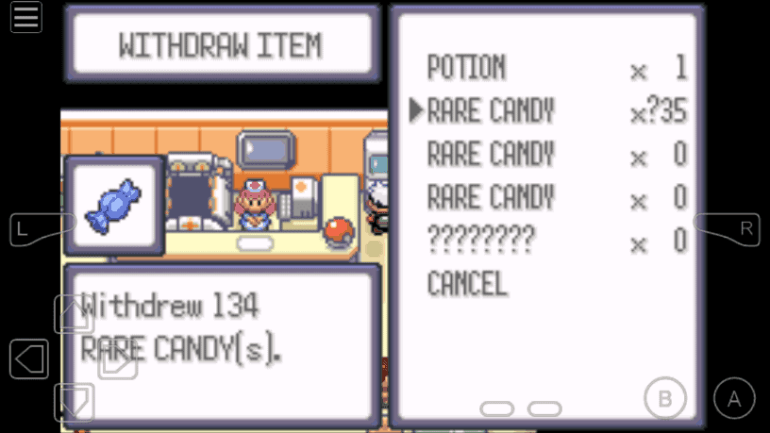 rare candy cheat