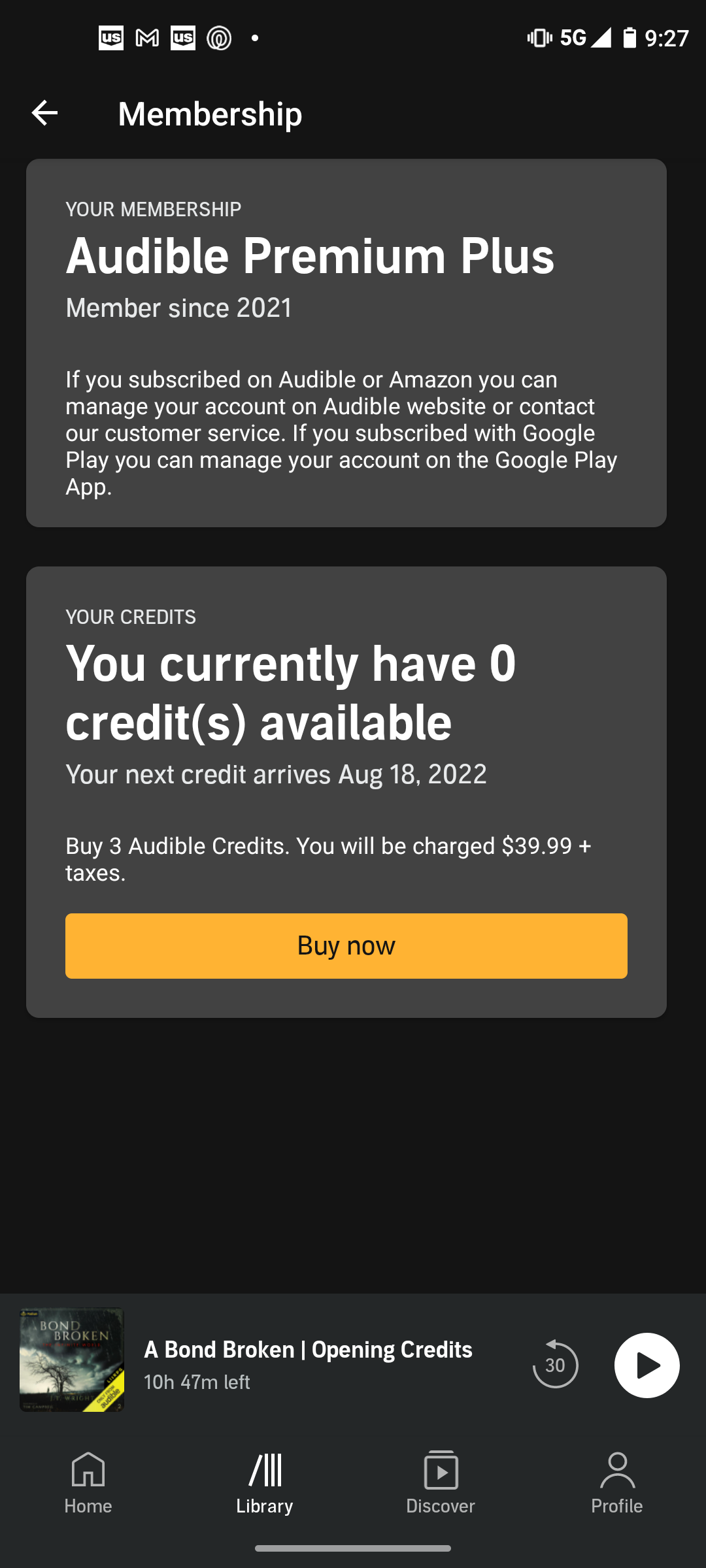 audible 3 credits for 18