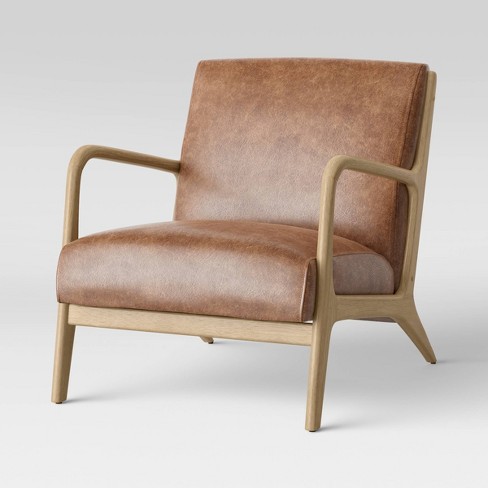 brown leather chair target