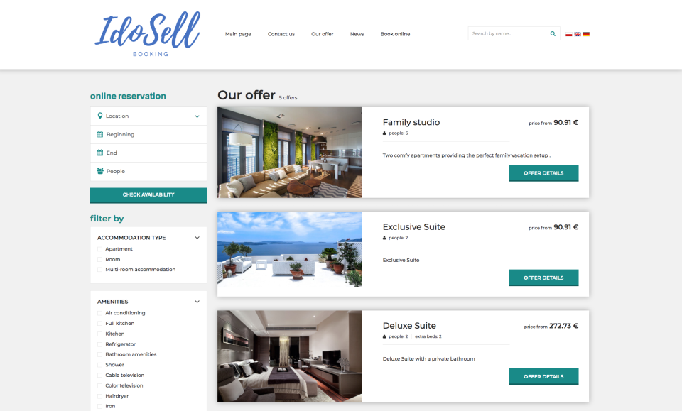 idosell booking and shop