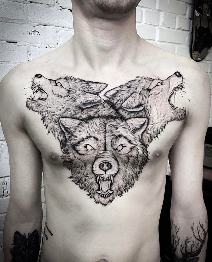 3 headed wolf tattoo