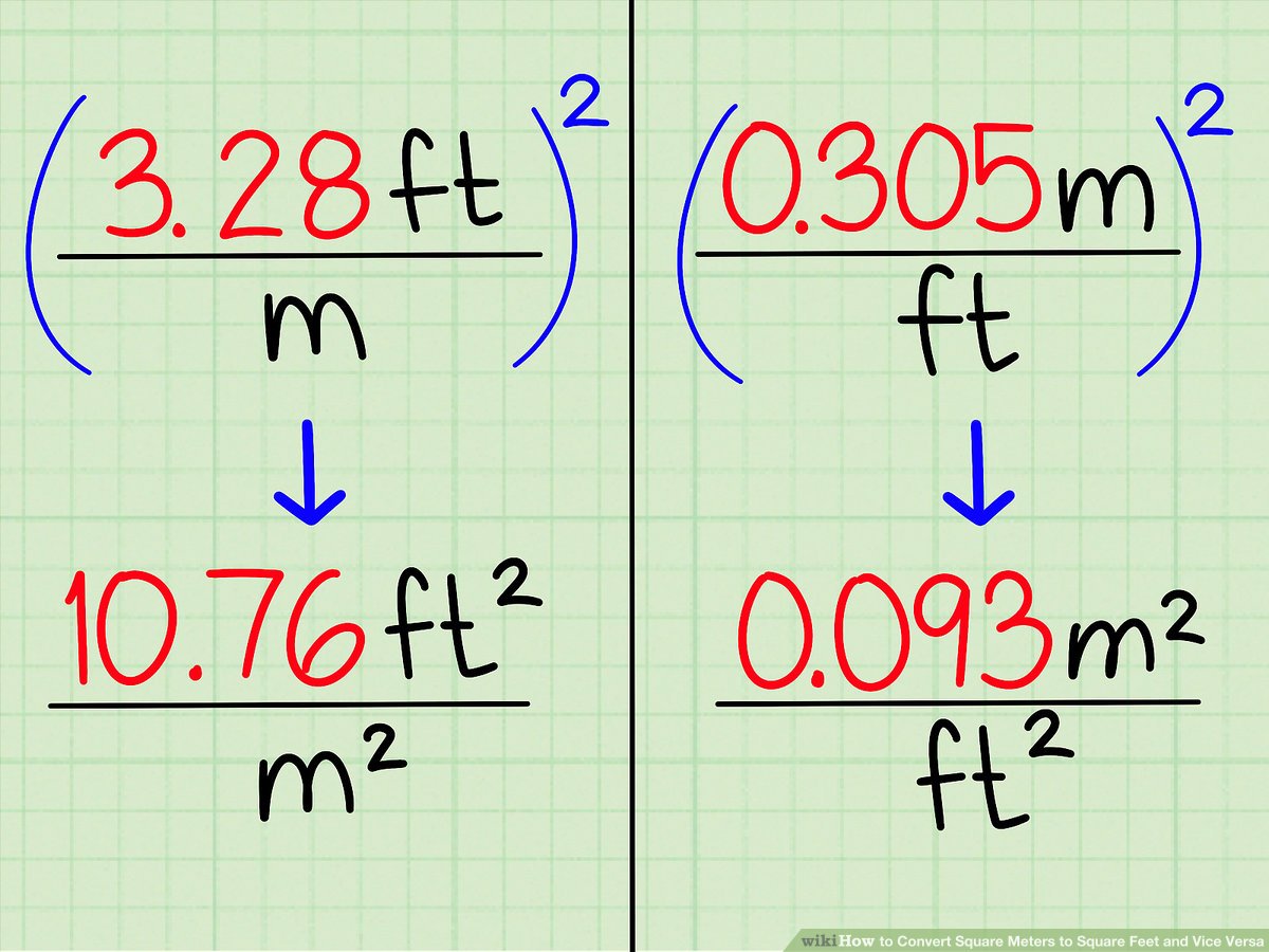 square meters to square feet