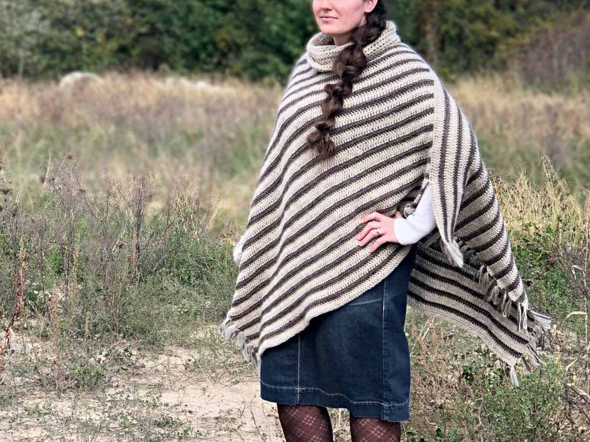 striped poncho crochet pattern