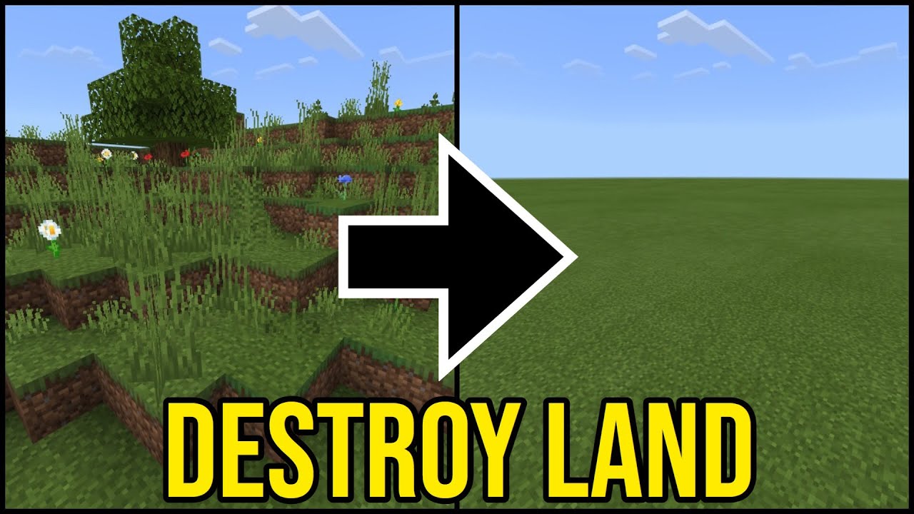 how to delete land in minecraft