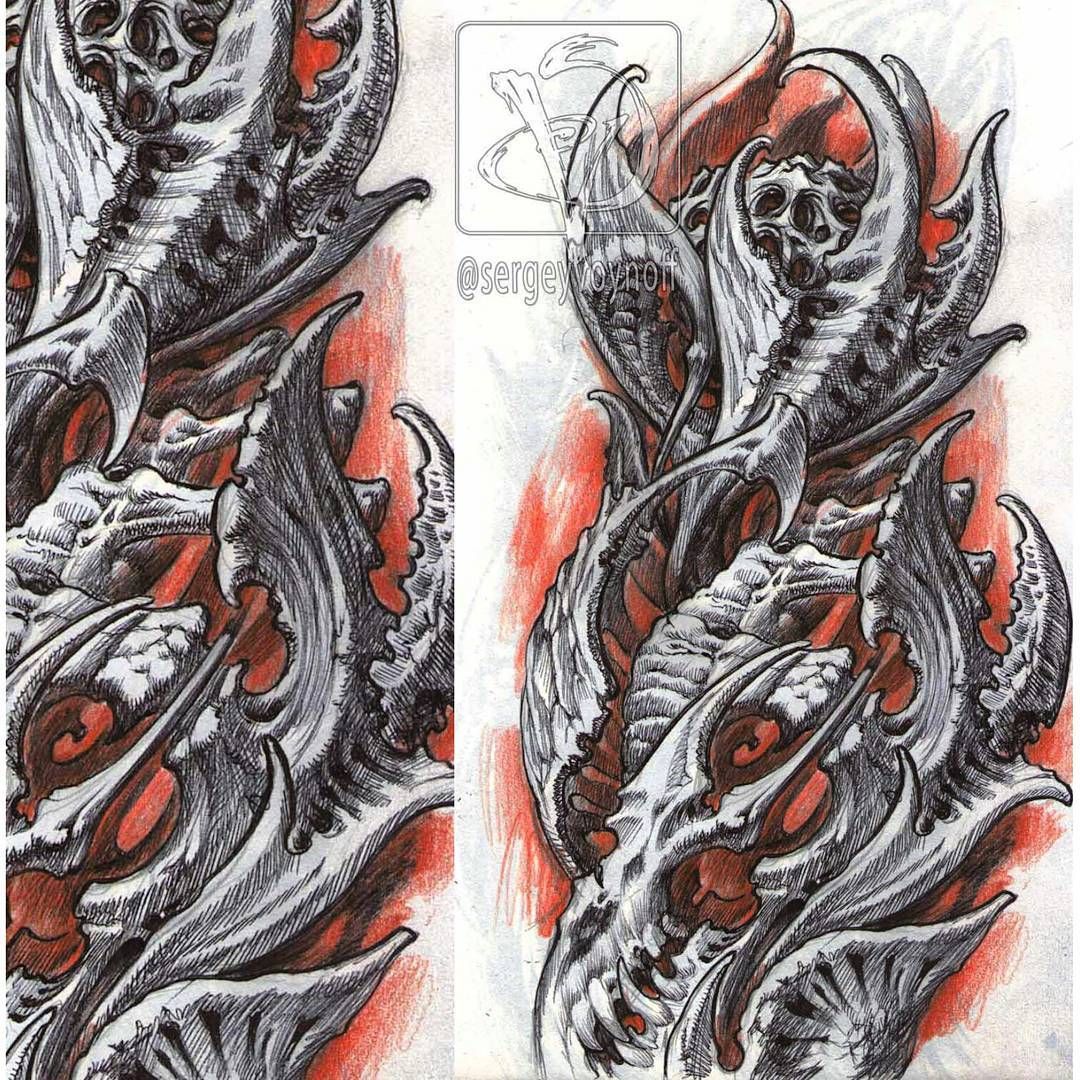 bio organic tattoo sketch