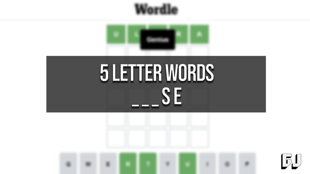 5 letter word ending in se