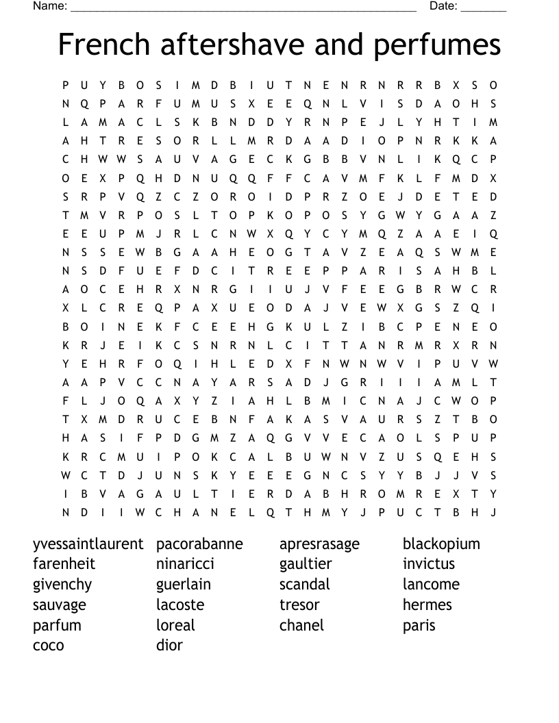 fragrances crossword