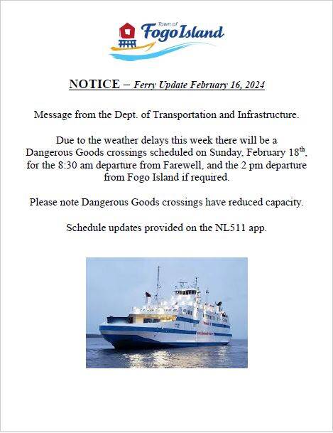 fogo island ferry updates