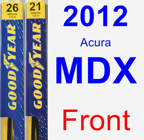 2012 acura mdx wiper blade size