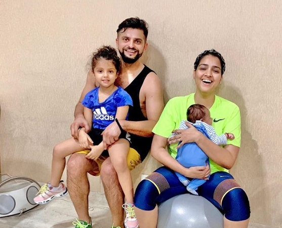 suresh raina family images