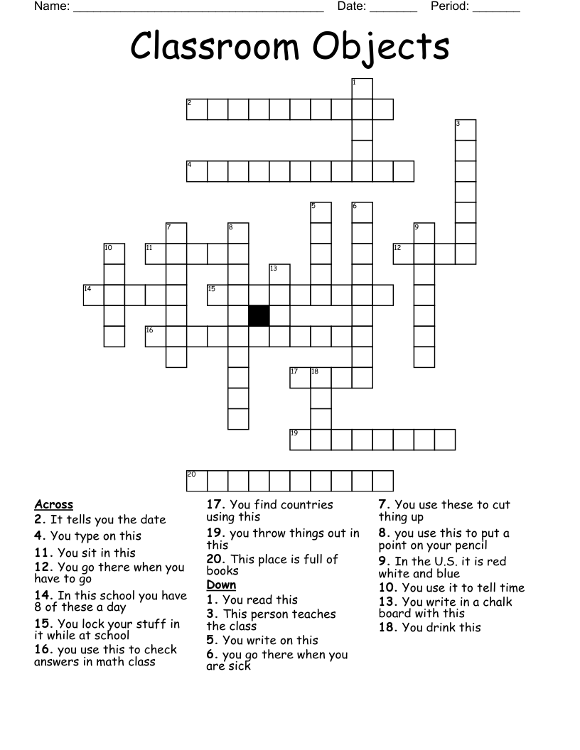 setting in the classroom crossword clue