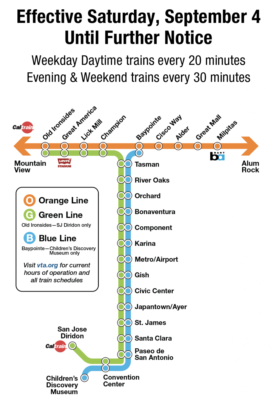 vta light rail timetable