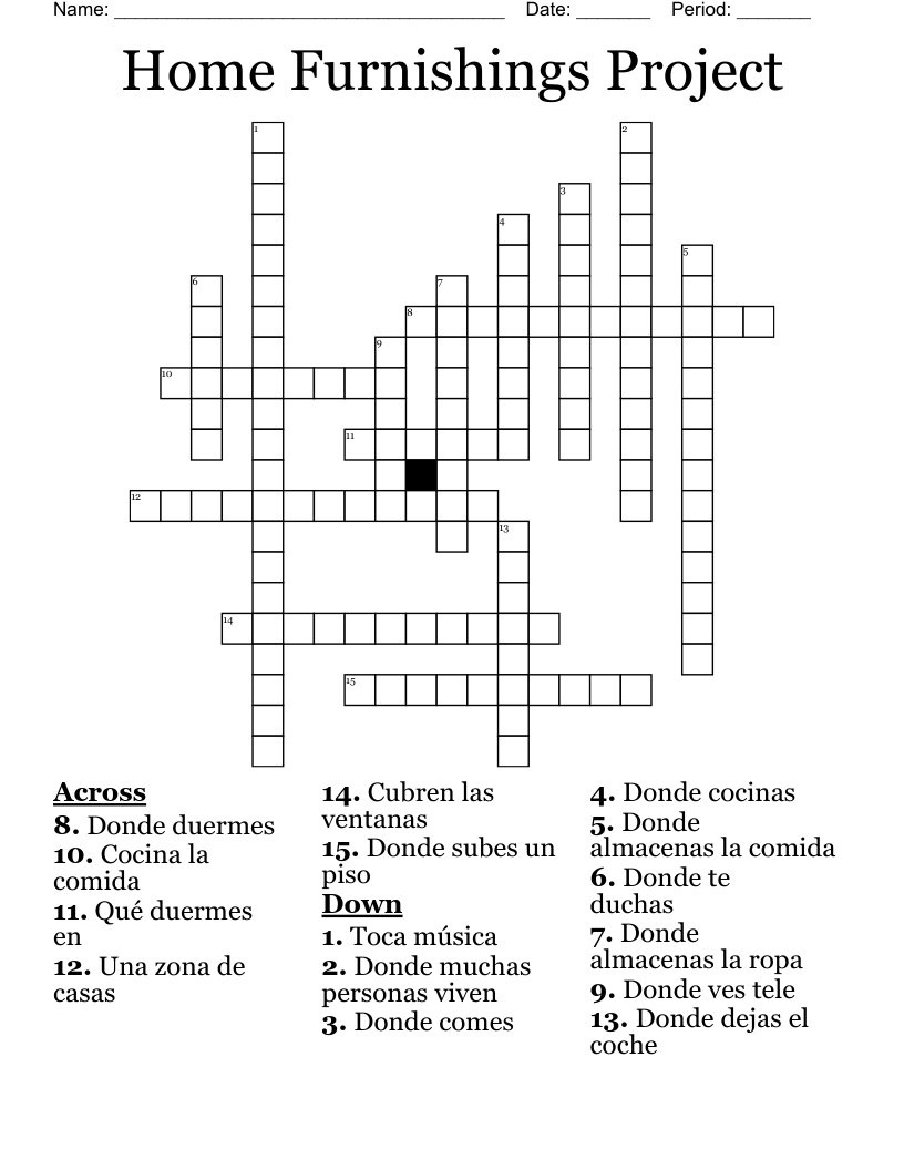 furnishings crossword