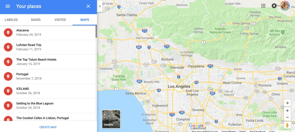 google maps destination planner