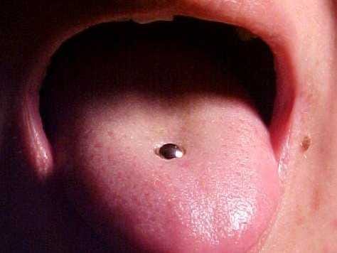 swallowing tongue piercing