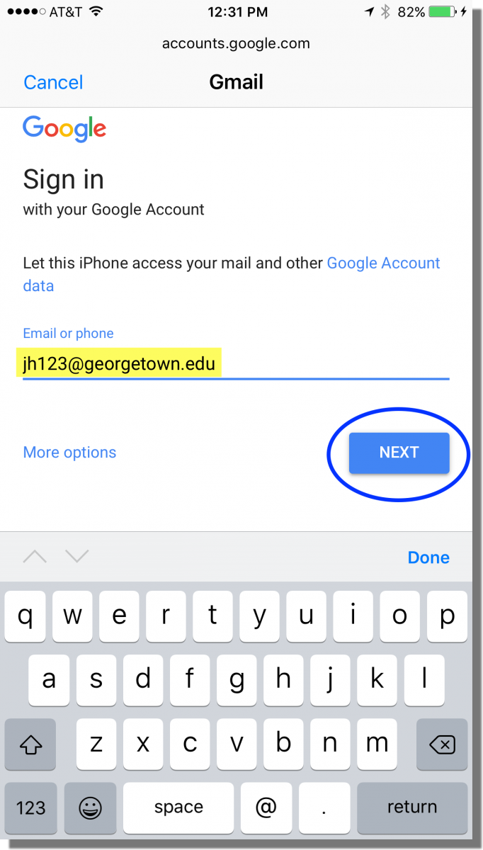 georgetown university email