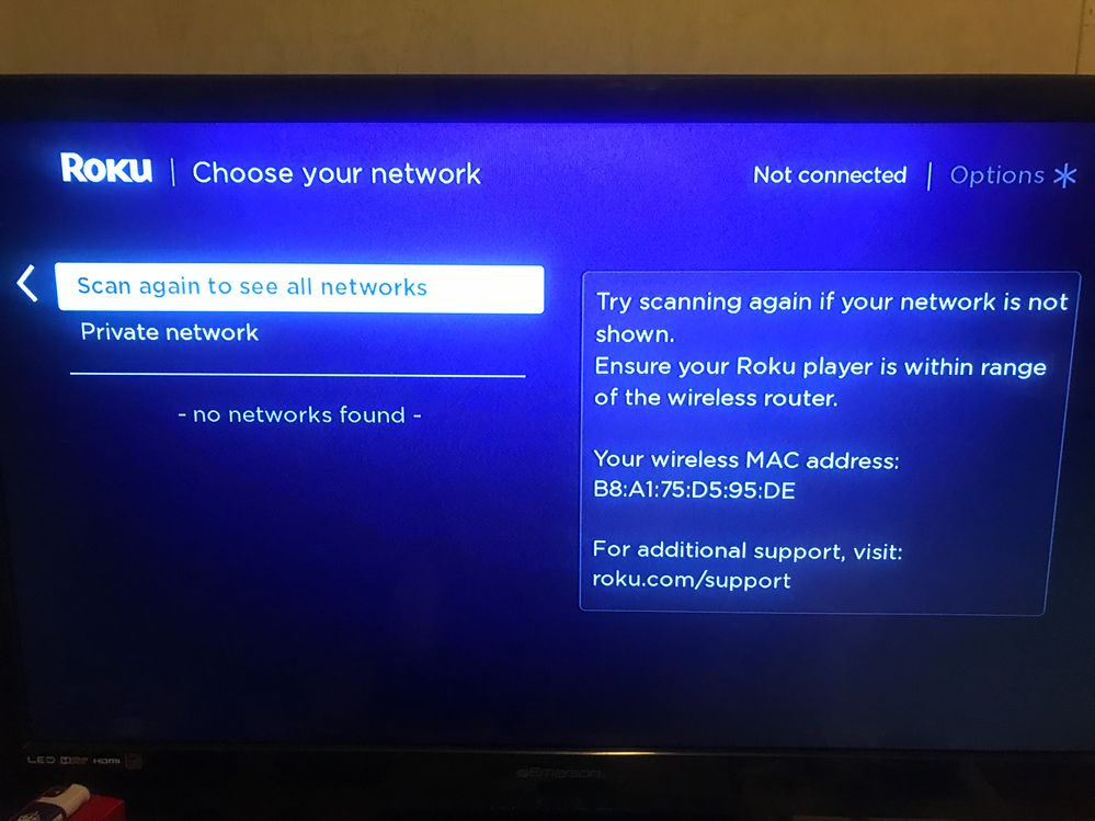 roku tv wont connect to internet