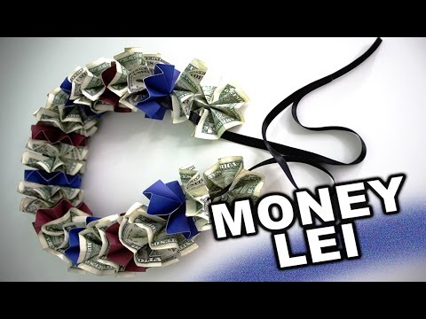 how to make dollar bill graduation lei