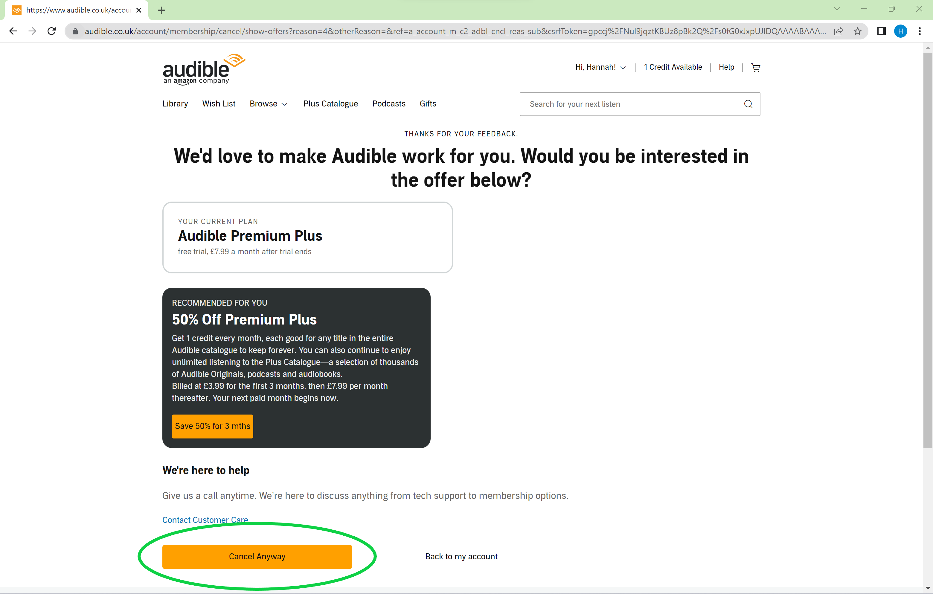 how to cancel audible uk membership