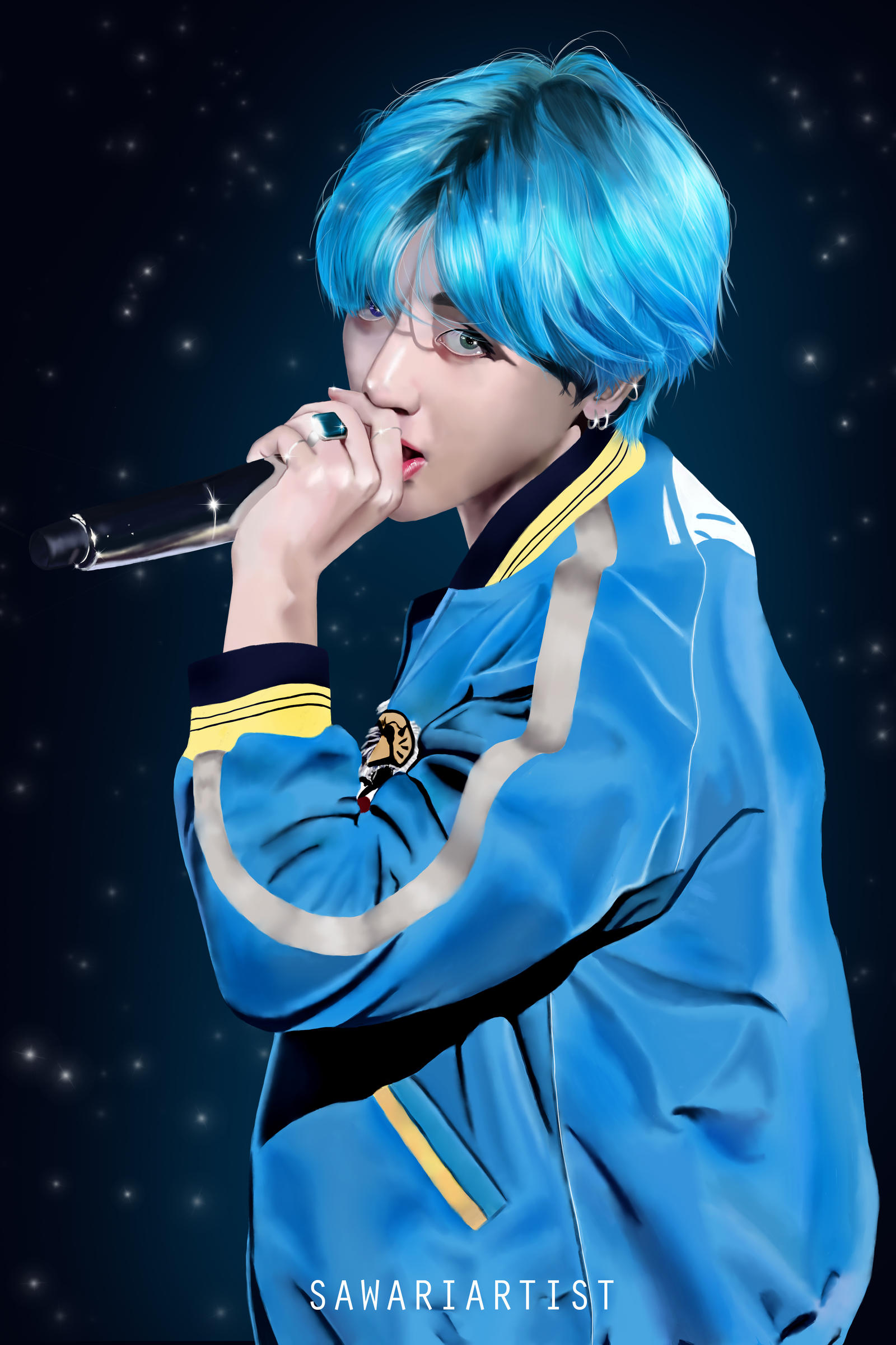 blue hair taehyung