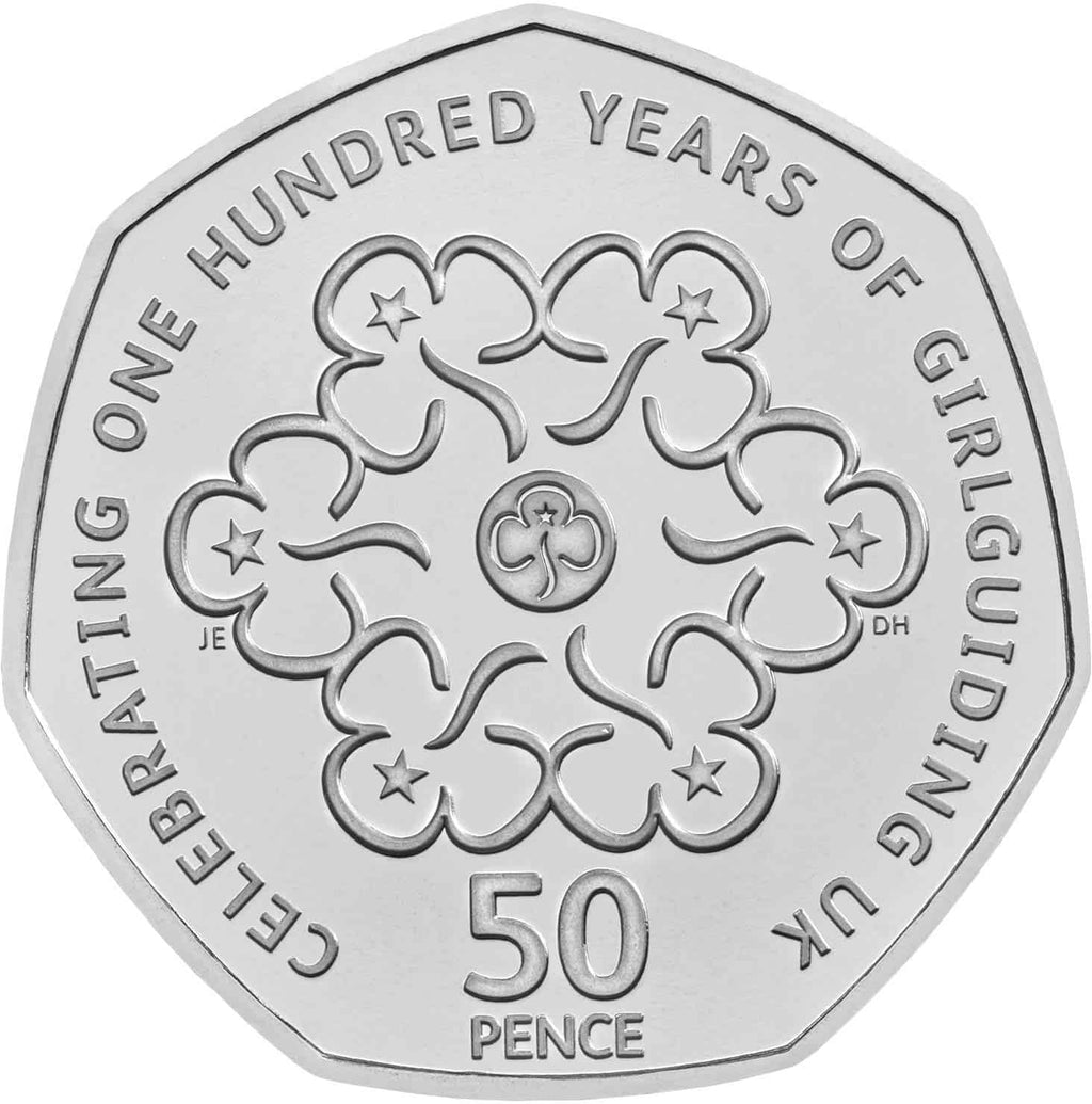 celebrating one hundred years of girlguiding 50p coin