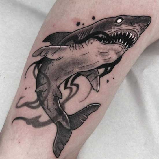 great white shark tattoo