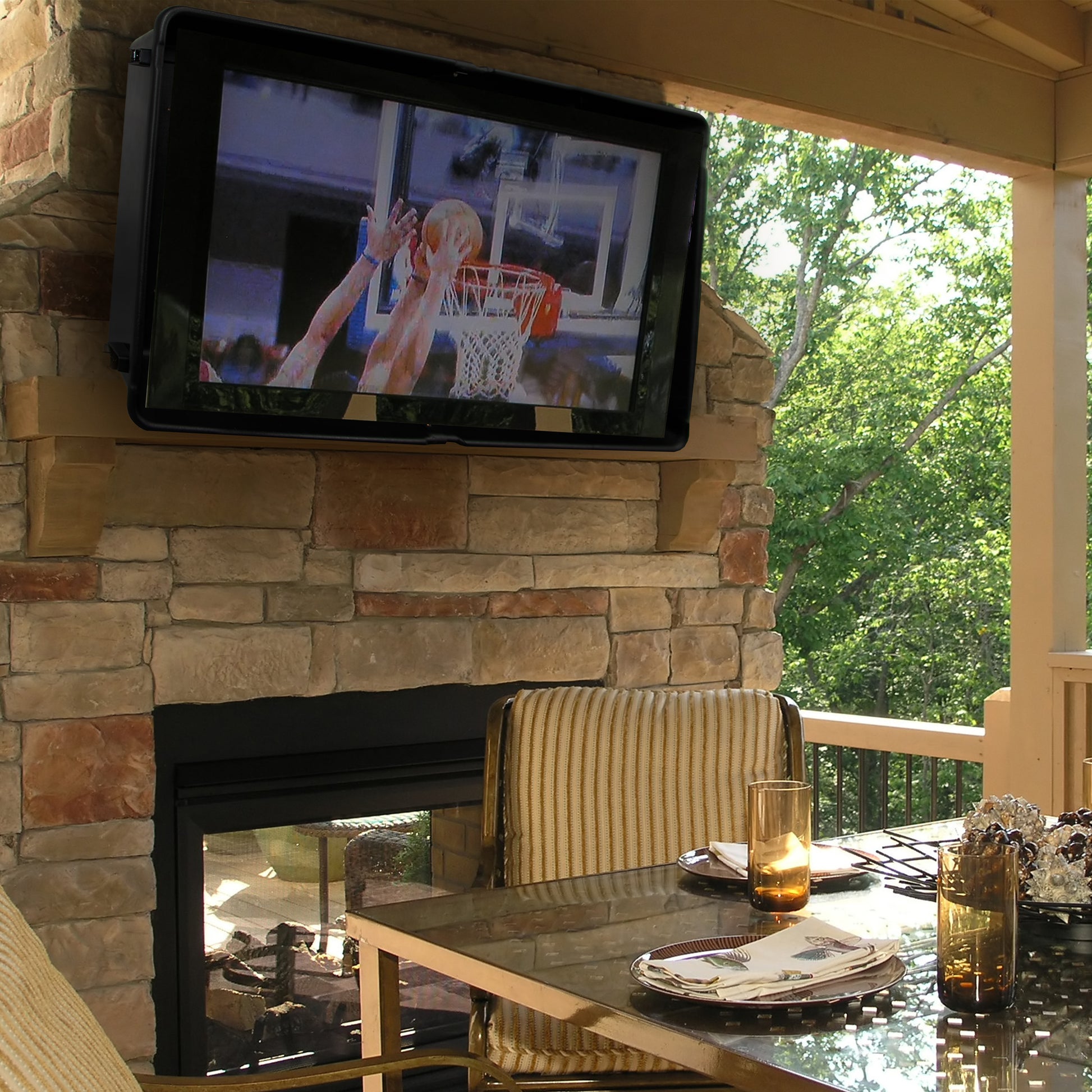 outdoor tv with cover