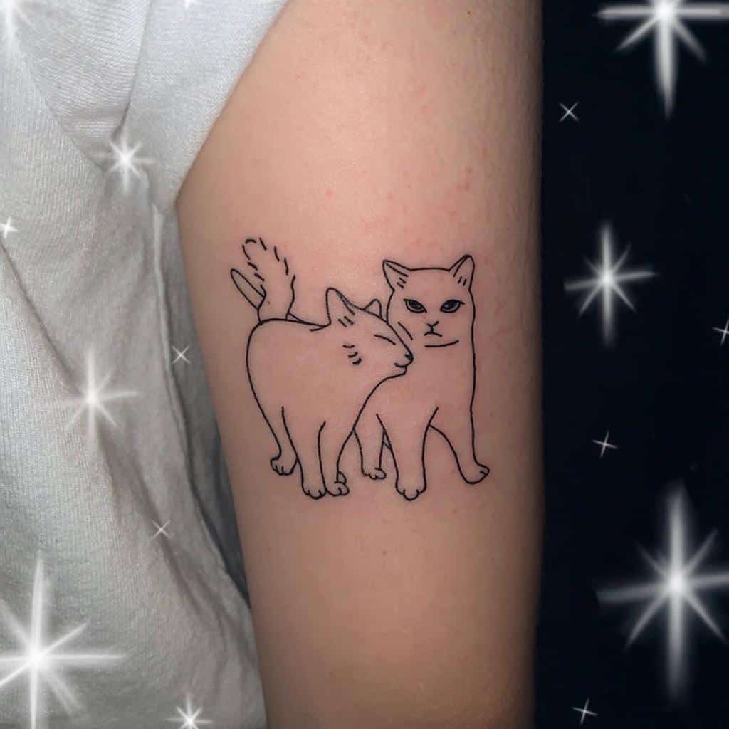 cat outline tattoo designs