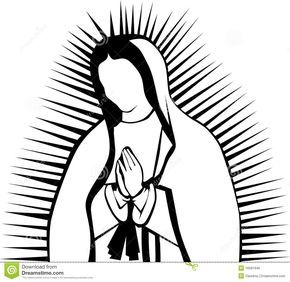 imagen virgen de guadalupe blanco y negro