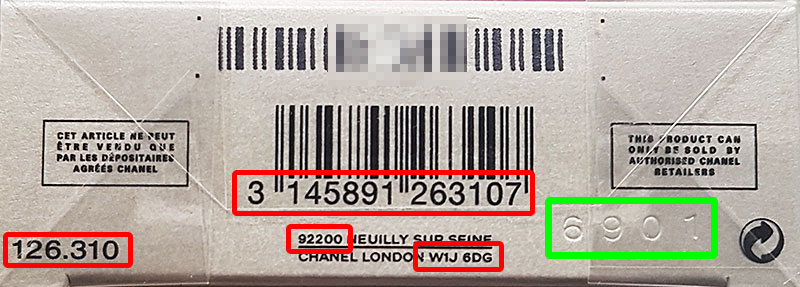 perfume batch code