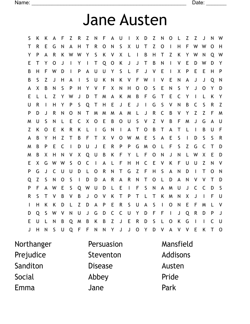 crossword clue jane austen novel