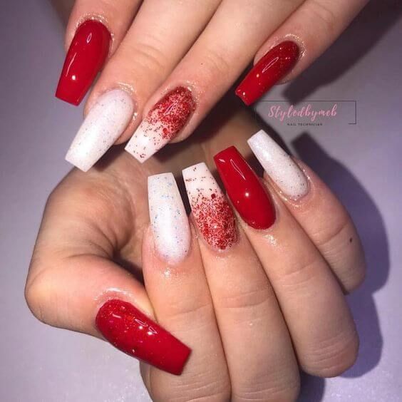 xmas acrylic nails