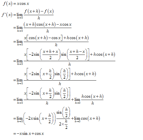 differentiation of xcosx