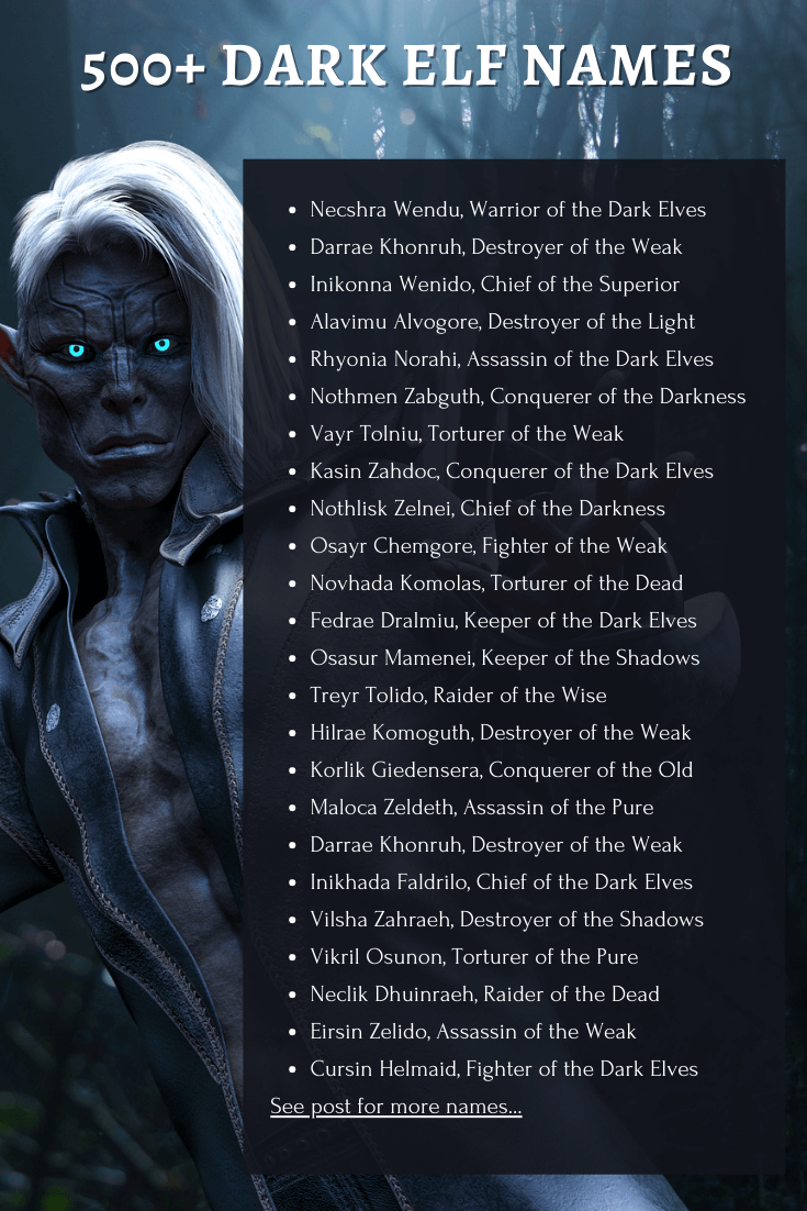 skyrim dark elf names