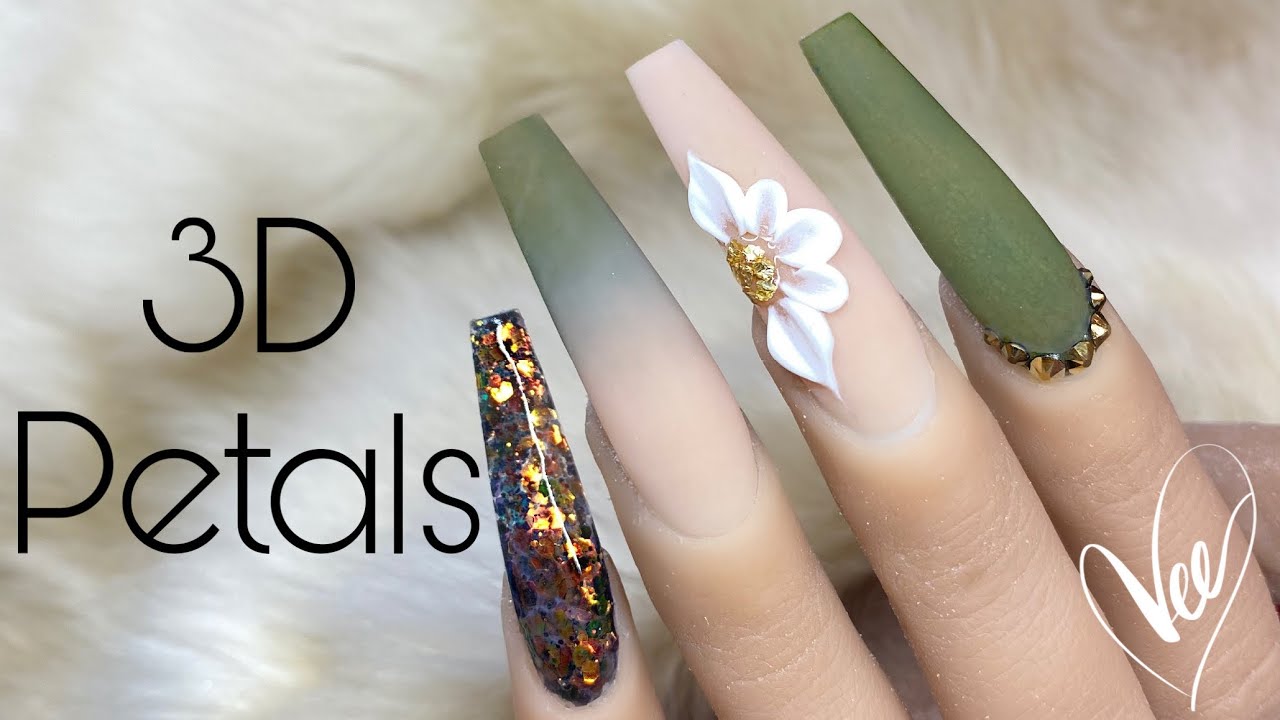 3d flower nail art