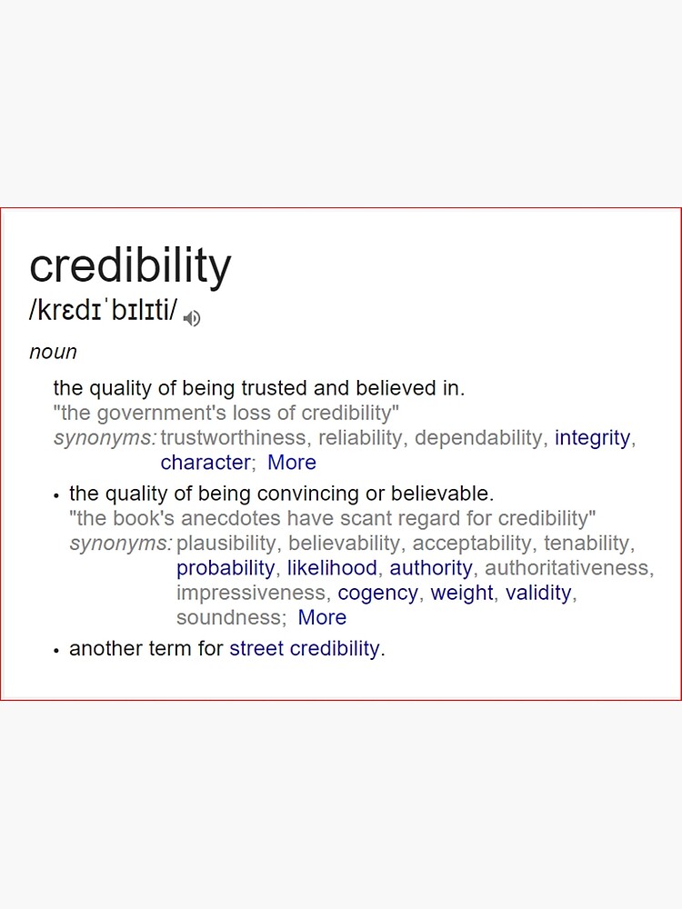 credibility synonyms