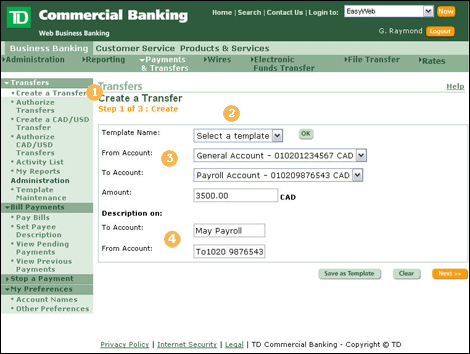 td business account